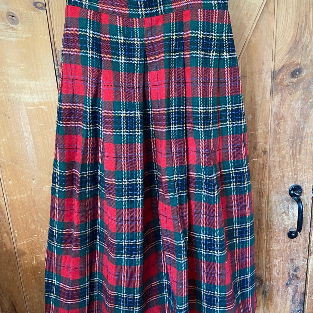 Wool plaid skirt